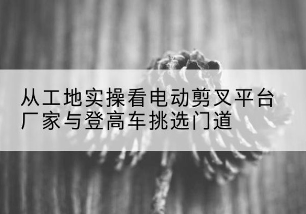 龙港电动剪叉升降平台厂家-从工地实操看电动剪叉平台厂家与登高车挑选门道